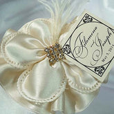 Dalmazio Design CRF Margherita Satin Rhinestone Square with Satin Ruffle + Personalized Card